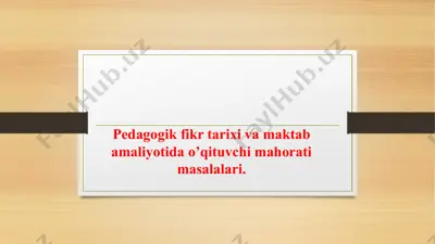 pedagogik faoliyat va uning o'ziga xos xususiyatlari — PPTX