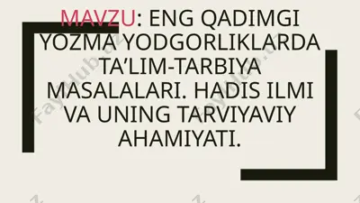 ta'lim-tarbiya masalalari — PPTX