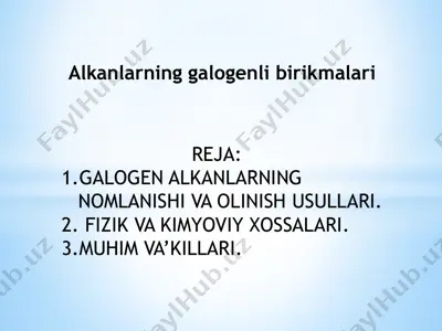 galogenli birikmalar — PPTX