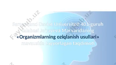 organizmlarning oziqlanish usullari — PPTX