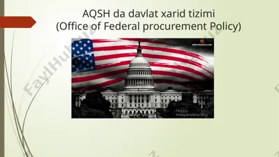 aqsh dadavlatxaridtizimi(office of federal procurement policy) — PPTX