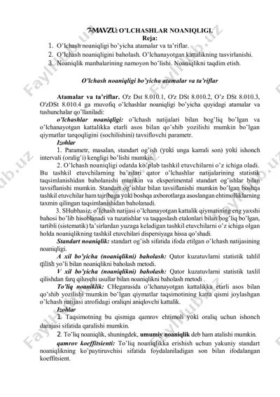 o'lchashlar noaniqligi — PDF