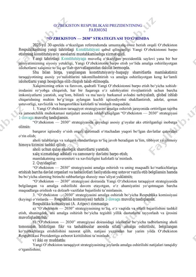 yangi o‘zbekiston konstitutsiyasi — PDF