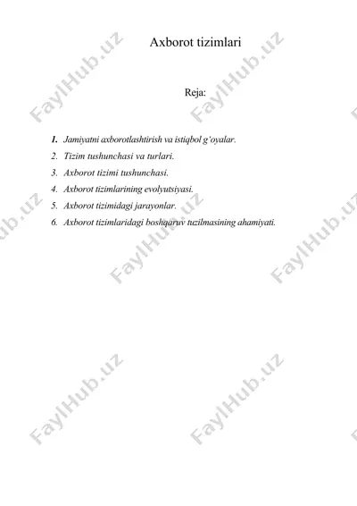 axborot tizimlari — DOC