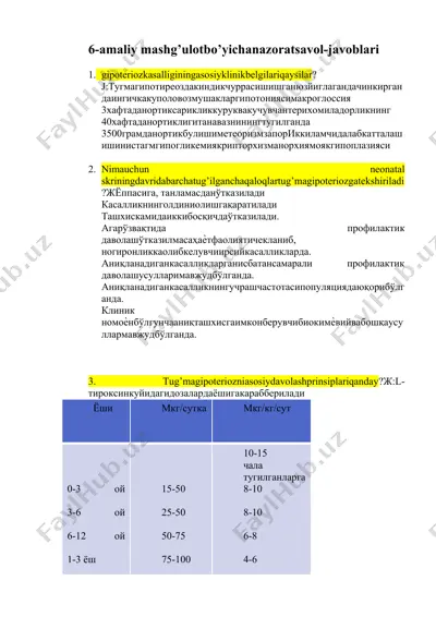 6-amaliy mashg’ulot bo’yicha nazorat savol-javoblari — DOCX