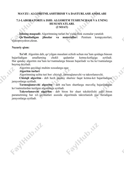 algoritm va dasturlash asoslari laboratoriya ishi — DOCX