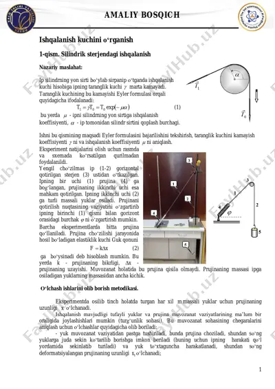 ishqalanish kuchini o‘rganish — PDF