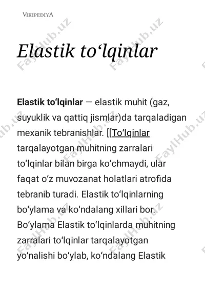 elastik toʻlqinlar — PDF