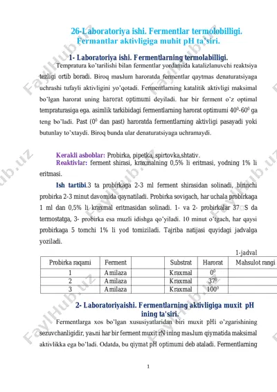 fermentlar termolobilligi — PDF