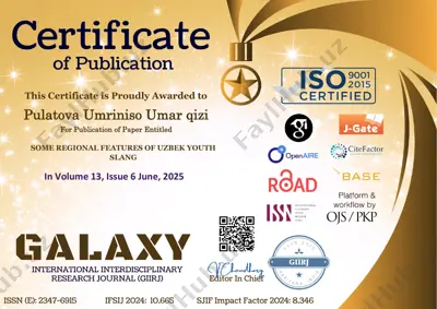 some regional features of uzbek youth slang — PDF