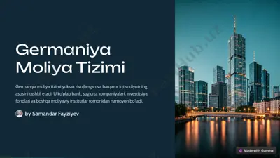 germaniya moliya tizimi — PDF