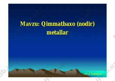 qimmatbaxo metallar — PDF