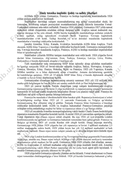 ilmiy texnika inqilobi: ijobiy va salbiy jihatlari — PDF