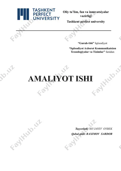 iqtisodiyot axborot kommunikatsion texnologiyalar va tizimlar fani — PDF