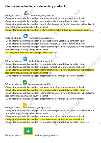 google tizimida matn muharriri — PDF