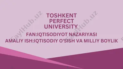 iqtisodiy o'sish va milliy boylik — PDF