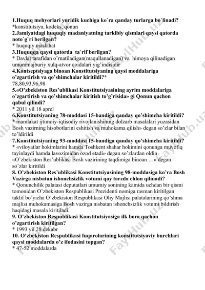 huquq mehyorlari yuridik kuchiga bo'linishi — DOCX