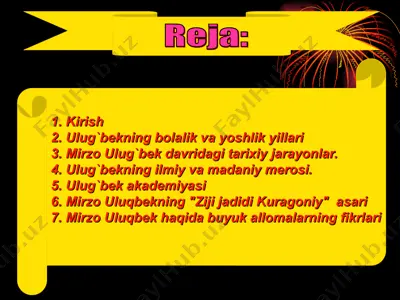 mirzo ulug`bek va uning akademiyasi — PPT