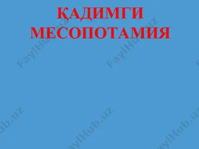 qadimgi mesopotamiya — PPT