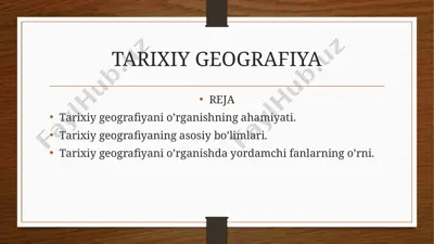 tarixiy geografiya — PPTX
