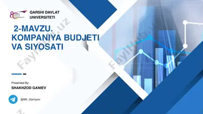 kompaniya budjeti va siyosati — PPTX