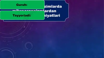 ekologik tizimlarda mikroorganizmlardan foydalanish imkoniyatlari — PPTX