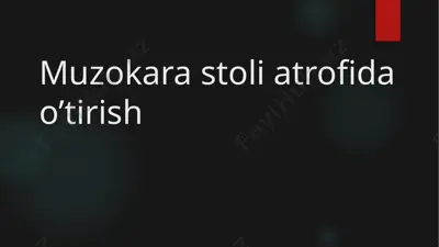 muzokarastoliatrofidao’tirish — PPTX