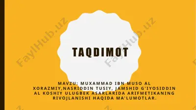 arifmetikaning rivojlanishi — PPTX