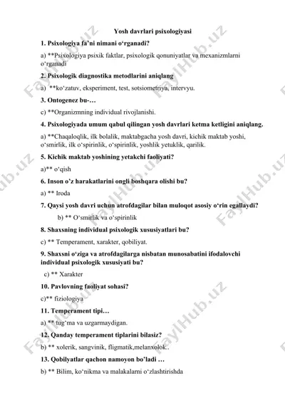 yosh davrlari psixologiyasi — DOCX
