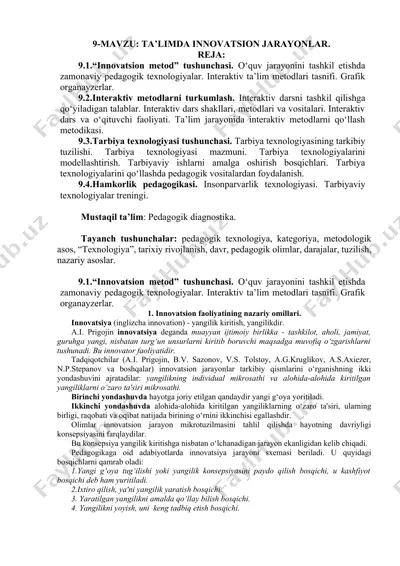 innovatsion metodlar va interaktiv ta'lim — DOCX