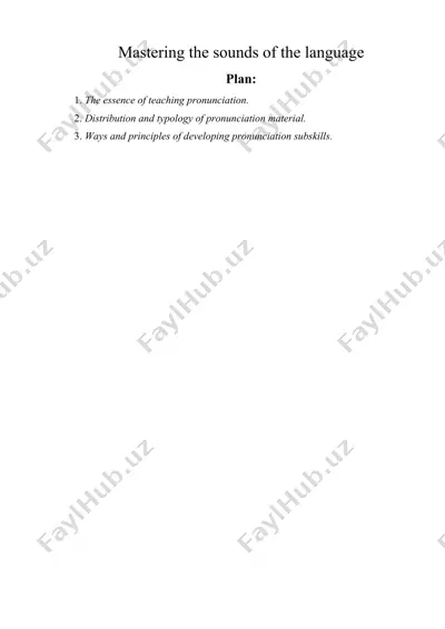 mastering the sounds of the language — DOCX
