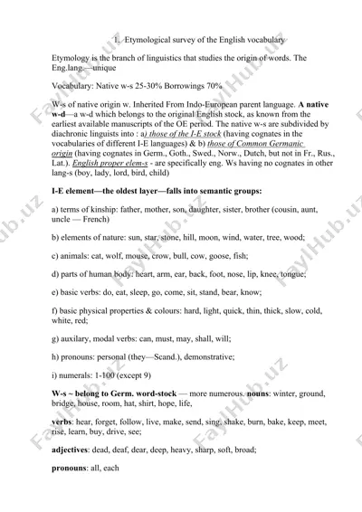 etymological survey of the english vocabulary — DOCX