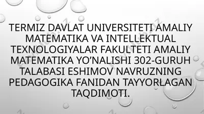 elektronpedagogika asoslari — PPTX