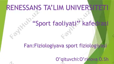 fiziologiya va sportfiziologiyasi — PPTX