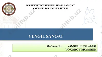 to‘qimachilik mahsulotlari — PPTX