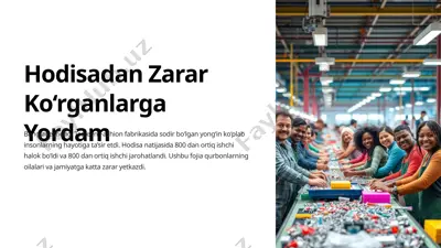 hodisadan zarar ko‘rganlarga yordam — PPTX