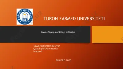 yopiq muhitda asfiksiya — PPTX