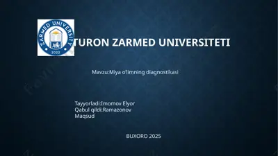 miyaoʻlimning diagnostikasi — PPTX