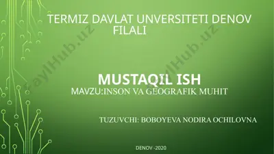 inson va geografik muhit — PPTX