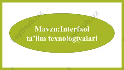 interfaol ta'lim texnologiyalari — PPTX