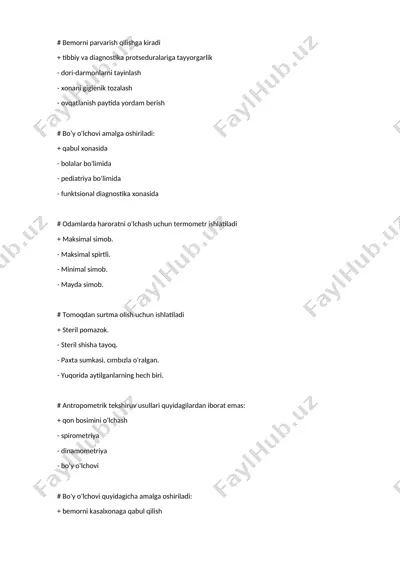 bemorni parvarish qilishga kiradi — DOCX