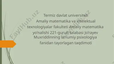termizdavlat universiteti — PPTX