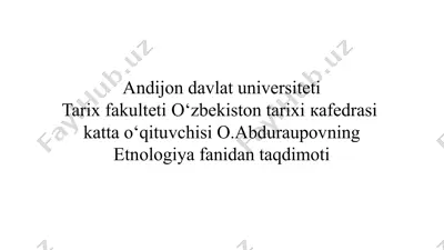 andijondavlatuniversiteti tarixfakulteti o‘zbekistontarixi кafedrasi — PPTX