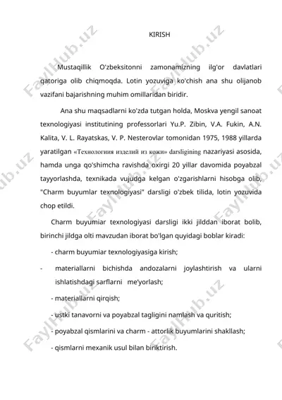 charm buyumlar texnologiyasi darsligi — DOC