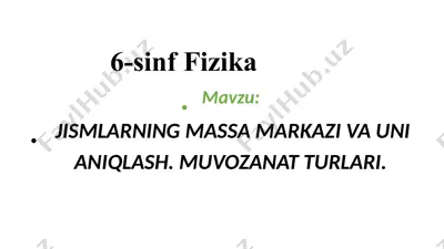 6-sinf fizika — PPTX