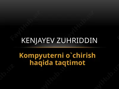 kompyuterni o'chirish haqida taqdimot — PPTX