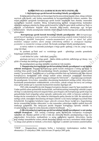 korruptsiyaga qarshi kurash mexanizmlari — DOCX