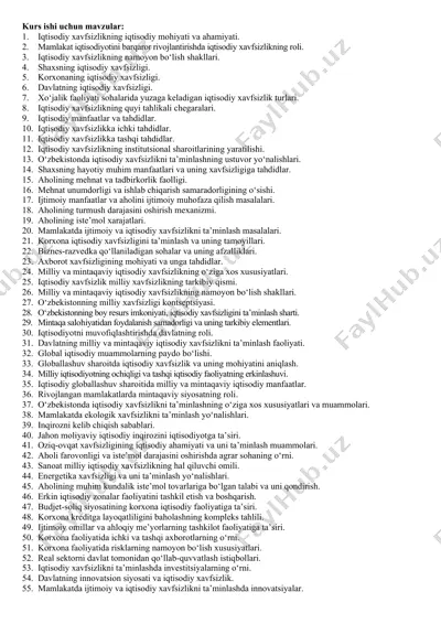 iqtisodiy xavfsizlikning iqtisodiy mohiyati va ahamiyati — DOCX