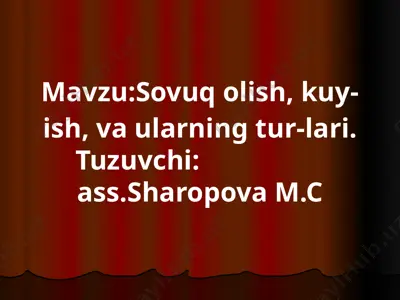 kuyish va sovuqolishning kimyo va elektrofizik tavsiflari — PPTX