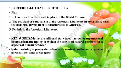lecture 1.literature of the usa — PPTX